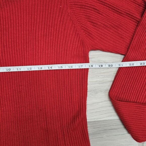 EXPRESS Tricot Womens Red Vintage Pullover Tunic Sweater Size XS - Picture 4 of 8